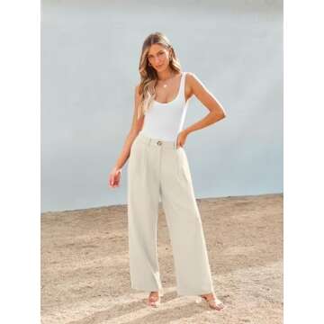 AUTOMET Wide Leg Dress Pants Womens Work Business Casual Palazzo Summer Flowy High Waisted Trousers ...