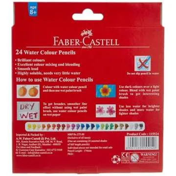 Faber-Castell Watercolor Pencils - 24 Colors for Kids & Artists