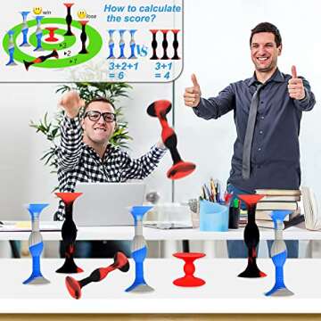 HugOutdoor 10Pcs Colour Suction Cup Darts (4.3 Inch Large Size) Silicone Sucker Soft Dart Kids Stick...