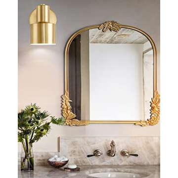 Wall Sconces Set of Two Gold Modern Wall Light Fixtures Industrial Vintage E26 Wall Lamp Fixture Brass Adjustable Wall Lights Bedside lamp Bathroom Vanity Lights