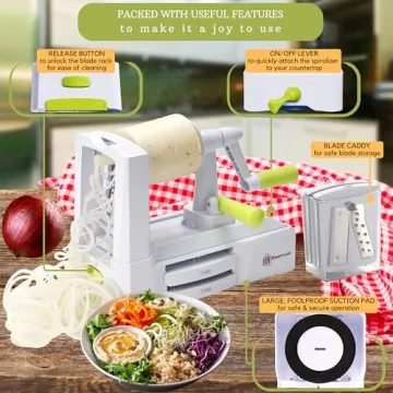 Brieftons 5-Blade Vegetable Spiralizer for Healthy Cooking