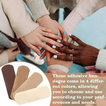 Sosation 200 Count Skin Tone Bandages Flexible Fabric Adhesive Bandages Wound Care First Aid Favor for Cuts Scrapes Scratches Protection(Multicolor)