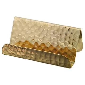 Stylish GoCraft Brass Business Card Holder for Professionals