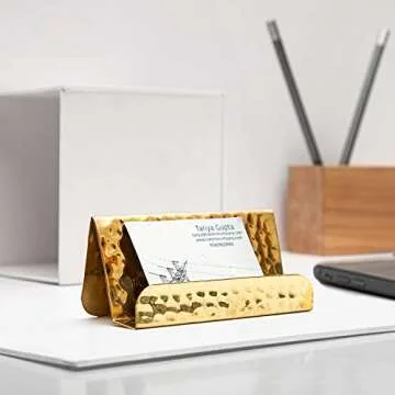 Stylish GoCraft Brass Business Card Holder for Professionals