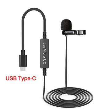 Saramonic USB-C Type Omnidirectional Lavalier Microphone, Android Mic with Type-C Connector, Easy Cl...