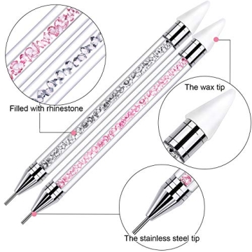 Tatuo 2-Piece Rhinestone Picker for Nail Art and Crafts