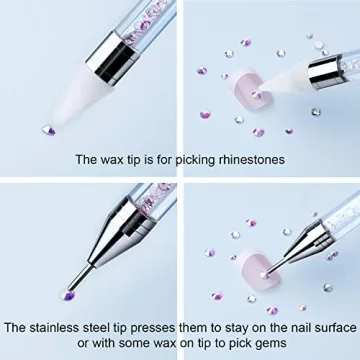 Tatuo 2-Piece Rhinestone Picker for Nail Art and Crafts