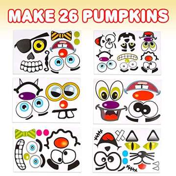 ArtCreativity Halloween Pumpkin Decorating Stickers - 12 Large Sheets - Fun & Easy Halloween Crafts ...