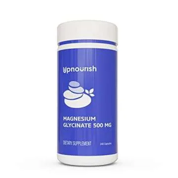 UpNourish Magnesium Glycinate Chelate 500mg Capsules - Highly Absorbable Chelated Magnesium - Pure Magnesium Supplement for Sleep & Calm Support, Nervous, Muscle & Bone Health