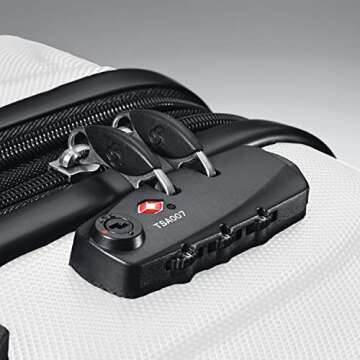 Samsonite Omni PC Hardside Expandable Luggage with Spinner Wheels, Checked-Medium 24-Inch, White