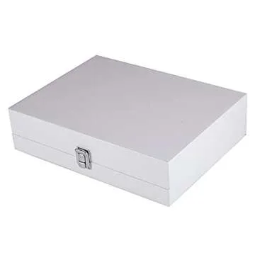 Homeanda White PU Leather Eye Glasses Eyeglass Eyewear Sun glasses Sunglasses Box Storage Case Tray Display Showcase Organizer Box (White)