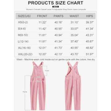 ANRABESS Womens Jean Overalls Loose Fit Adjustable Strap Denim Jumpsuits Rompers Bib Overall 2025 Spring Fashion Work Outfits Pink Small