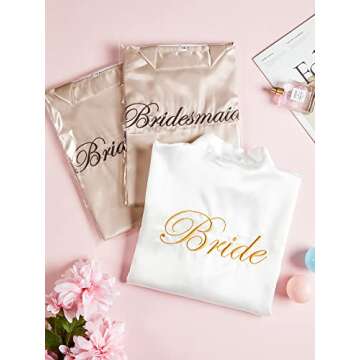 Geyoga 10 Pcs Kimono Robe Set for Brides and Bridesmaids - Elegant Embroidered Wedding Attire