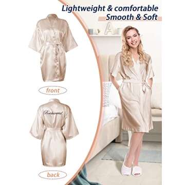 Geyoga Embroidered Wedding Kimono Robe Set for Bride & Bridesmaids