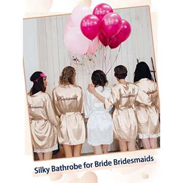 Geyoga Embroidered Wedding Kimono Robe Set for Bride & Bridesmaids