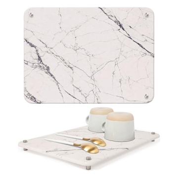 Stone Drying Mat for Kitchen Counter - Ultra Absorbent Diatomaceous Earth Dish Drying Mat - Elegant ...