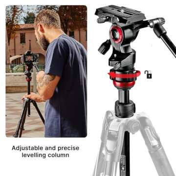 Manfrotto Befree Live 4-Section Aluminum Compact Travel Video Tripod with Fluid Head, Black/Silver