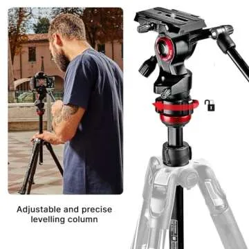 Manfrotto Befree Live 4-Section Aluminum Compact Travel Video Tripod with Fluid Head, Black/Silver