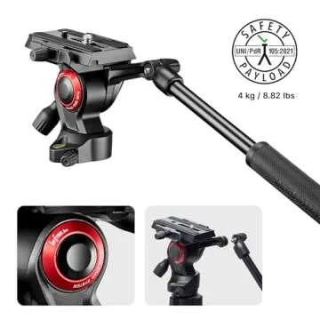 Manfrotto Befree Live 4-Section Aluminum Compact Travel Video Tripod with Fluid Head, Black/Silver
