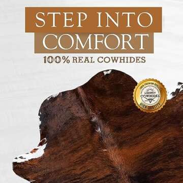 Sunshine Cowhides 100% Genuine Dark Brindle Tricolor Cowhide Rug - Modern Style Animal Skin Rug & Floor Carpet - Home Decor Area Rug for Living Room, Bedroom, Office & Kitchen Decor - Large (6x6-7ft)