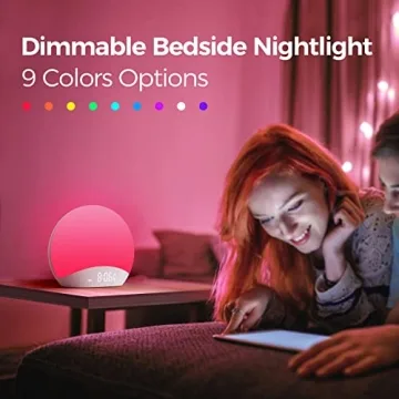 REACHER Sound Machine Sunrise Alarm Clock with Night Light, 26 Nature Inspired Sleep Sounds, 0-100% Dimmable Clock, Sunrise Lamp, Wake Up Light, Brown/Pink/White Noise Machine for Babys, Adults, Kids