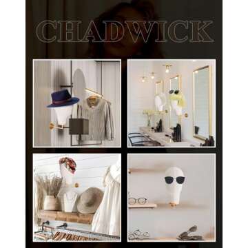 CHADWICK Mannequin Head Wall Mount for Wigs and Hats
