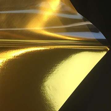 Tvinyl Warehouse Gold Iron on Vinyl Foil HTV Heat Transfer Vinyl for T-Shirt 12" X 10"(Pack of 3)