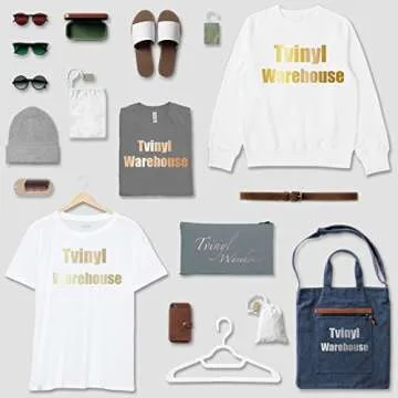 Tvinyl Warehouse Gold Iron on Vinyl Foil HTV Heat Transfer Vinyl for T-Shirt 12" X 10"(Pack of 3)