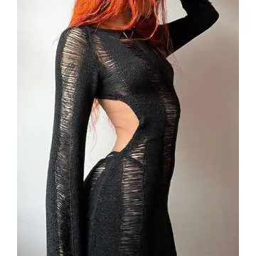 ROAONOCOMO Long Sleeve Backless Mini Dress