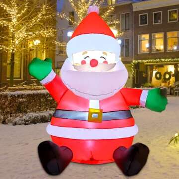 GOOSH 5 FT Christmas Inflatable Santa for Holiday Decor