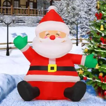 GOOSH 5 FT Christmas Inflatable Santa for Holiday Decor