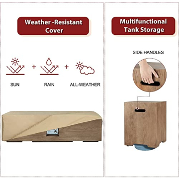 ECOTOUGE Outdoor Propane Gas Fire Pit Table 50,000 BTU