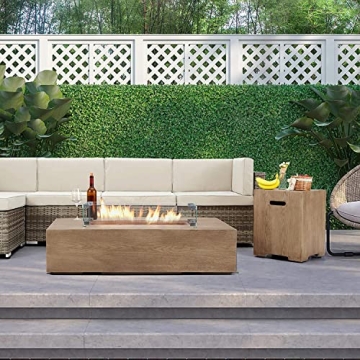 ECOTOUGE Outdoor Propane Gas Fire Pit Table 50,000 BTU