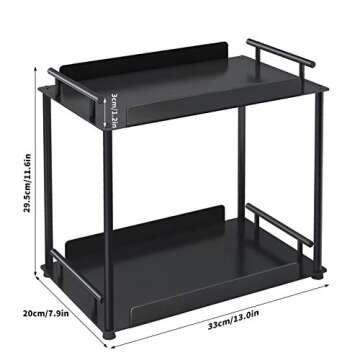 FLE Bathroom Organizer Countertop,Bathroom Counter Organizer Decorative Tray Cosmetic Organizer,Countertop Storage Shelf for Bathroom, Kitchen, Living Room, Bedroom, Dressing Table (2-Tier)