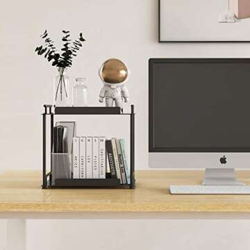 FLE Bathroom Organizer Countertop,Bathroom Counter Organizer Decorative Tray Cosmetic Organizer,Countertop Storage Shelf for Bathroom, Kitchen, Living Room, Bedroom, Dressing Table (2-Tier)