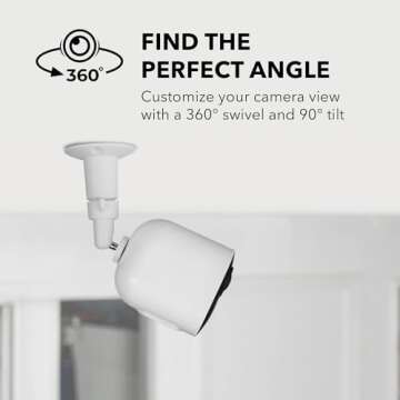 Wasserstein Adjustable Metal Wall Mount Compatible with Arlo Essential/XL Gen 2/Arlo Pro/2/3/4/Arlo ...