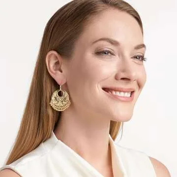 Stunning Chandbali 18K Gold Plated Earrings for Women