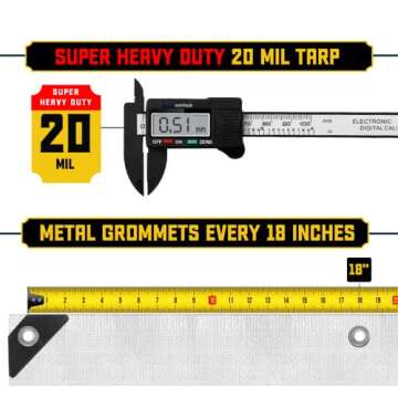 Core Tarps Extreme Heavy Duty 20 Mil Tarp Cover, Waterproof, UV Resistant, Rip and Tear Proof, Poly ...