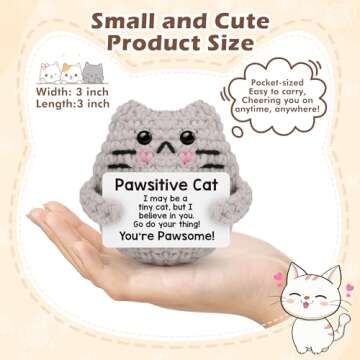 Cute Crochet Cat Positive Motivational Gift for Everyone