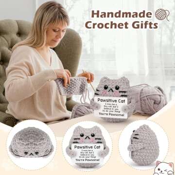 Charming Positive Crochet Cat Gift for All Ages