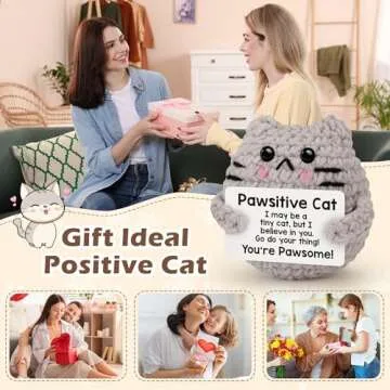 Charming Positive Crochet Cat Gift for All Ages