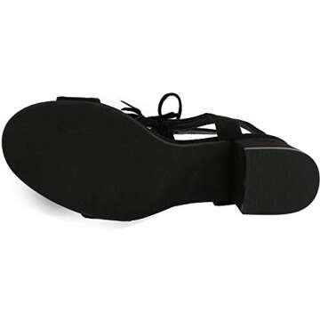 TOP Moda Women's Tassel Block Heel Gladiator Sandals