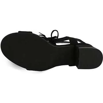 TOP Moda Women's Tassel Block Heel Gladiator Sandals