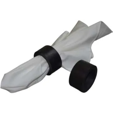 Divine glance Wood Napkin Rings Colourful Dining Table Napkin Holder, Classic Everyday Use Christmas Napkin Rings Buckles,Festive Party Gift for Table (12 PCS Wooden Black Plane Napkin Rings)