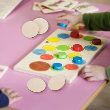 Boao 100 Unfinished Wood Discs for Crafting and DIY