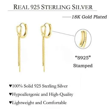 Stylish SLUYNZ Sterling Silver Hoop Earrings for Women