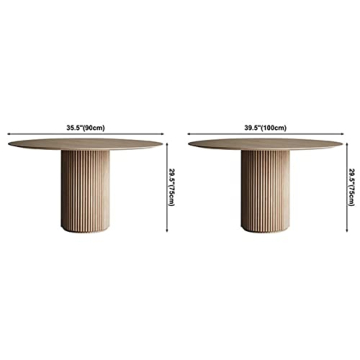 NIUYAO 35.5" Round Solid Wood Dining Table - Modern Elegance