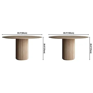 NIUYAO 35.5" Round Solid Wood Dining Table - Modern Elegance
