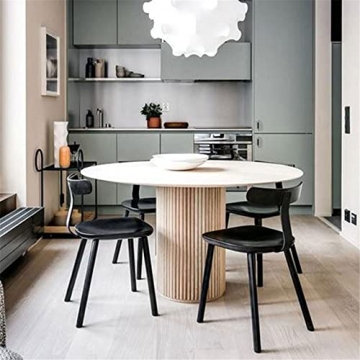 NIUYAO 35.5" Round Solid Wood Dining Table - Modern Elegance