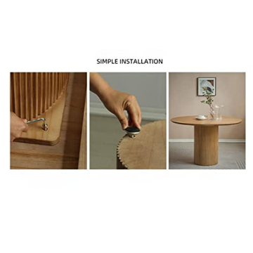 NIUYAO 35.5" Round Solid Wood Dining Table - Modern Elegance